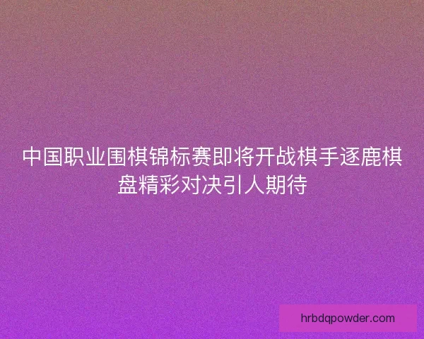 中国职业围棋锦标赛即将开战棋手逐鹿棋盘精彩对决引人期待